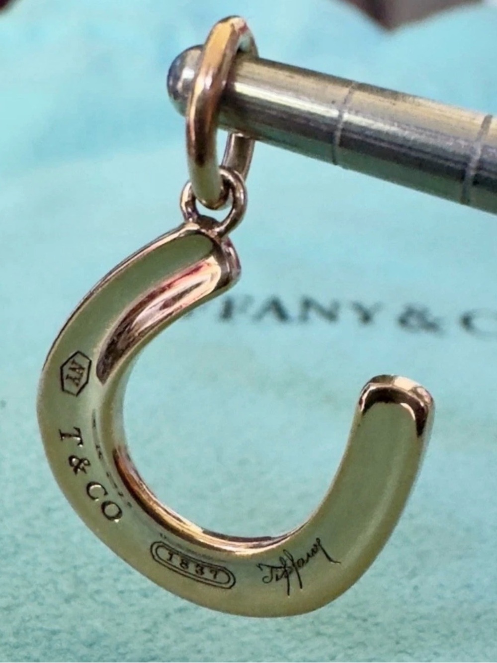 Tiffany & Co Rubedo Gold Sterling Silver 1837 Horseshoe Charm Pendant - Picture 9 of 9